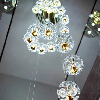 Candelabru Cristal LED KILKENNY Culmino, 144W, Lumina Neutra, Diametru 60cm, Auriu