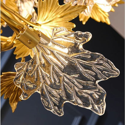 Candelabru Modern, CM260/800GD, 8xE14, Diametru 80cm, Auriu, Inaltime Reglabila, Metal si Cristale