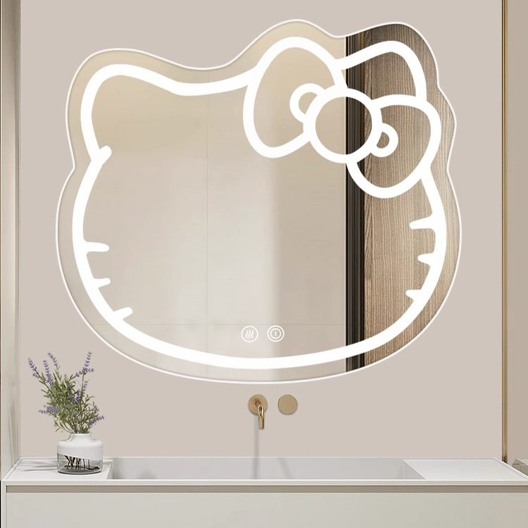 Oglinda LED Kitty Pisica, 80X70, Touch, Sistem Dezaburire, Dimabila