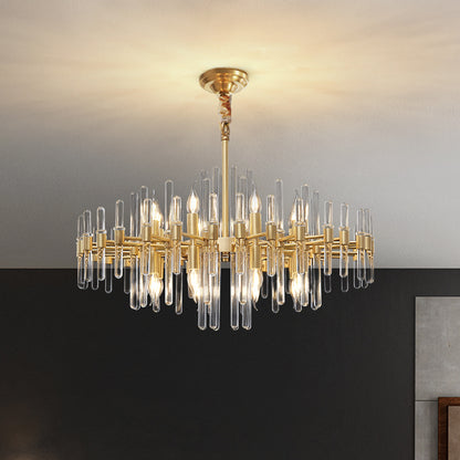 Candelabru Cristal CC850/620GD ,10xE14, 62X45cm, Inaltime Reglabila, Auriu Lucios, ,Design Elegant, Metal si Cristale