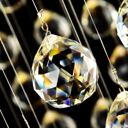 Candelabru Cristal LED 70W IMPERIALE Auriu, Diametru 50cm, Inaltime 200cm, Model Scara