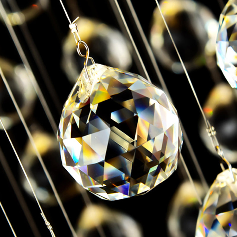 Candelabru Cristal LED 70W IMPERIALE Auriu, Diametru 50cm, Inaltime 200cm, Model Scara