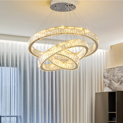 Lustra LED LLC130/3CH, Cristal si Metal, 120W, 3 Cerucir, Dimabila, Inaltime Reglabila, Lumina Rece/Calda/Neutra, Iluminat Luxos