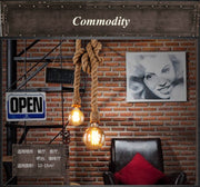 Lustra Vintage LV102/150X120, 2xE27, Rustic, Sfoara si Metal, 150cm, Suport Negru