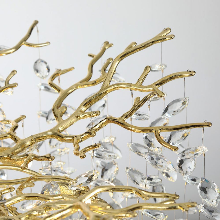 Candelabru Cristal WALTZ Rhapsody, 9x G9, Auriu, 60cm, Inaltime Reglabila, Metal si Cristal