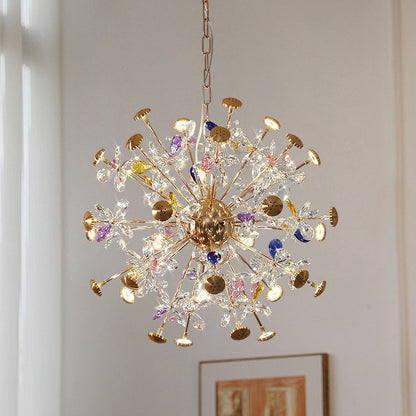 Candelabru Modern cu Cristal, CC372/600GD, 32xG4, Auriu si Cristale , 55cm, Inaltime Reglabila, Metal si Cristal