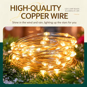 Instalatie de Craciun Liniara cu Fir Argintiu, Lumina Calda, 1000cm, 100 LED-uri