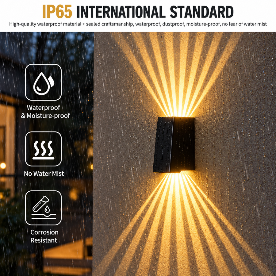 Aplica LED CALMO Exterior, 8W, Lumina Calda, IP65, Aluminiu, Negru
