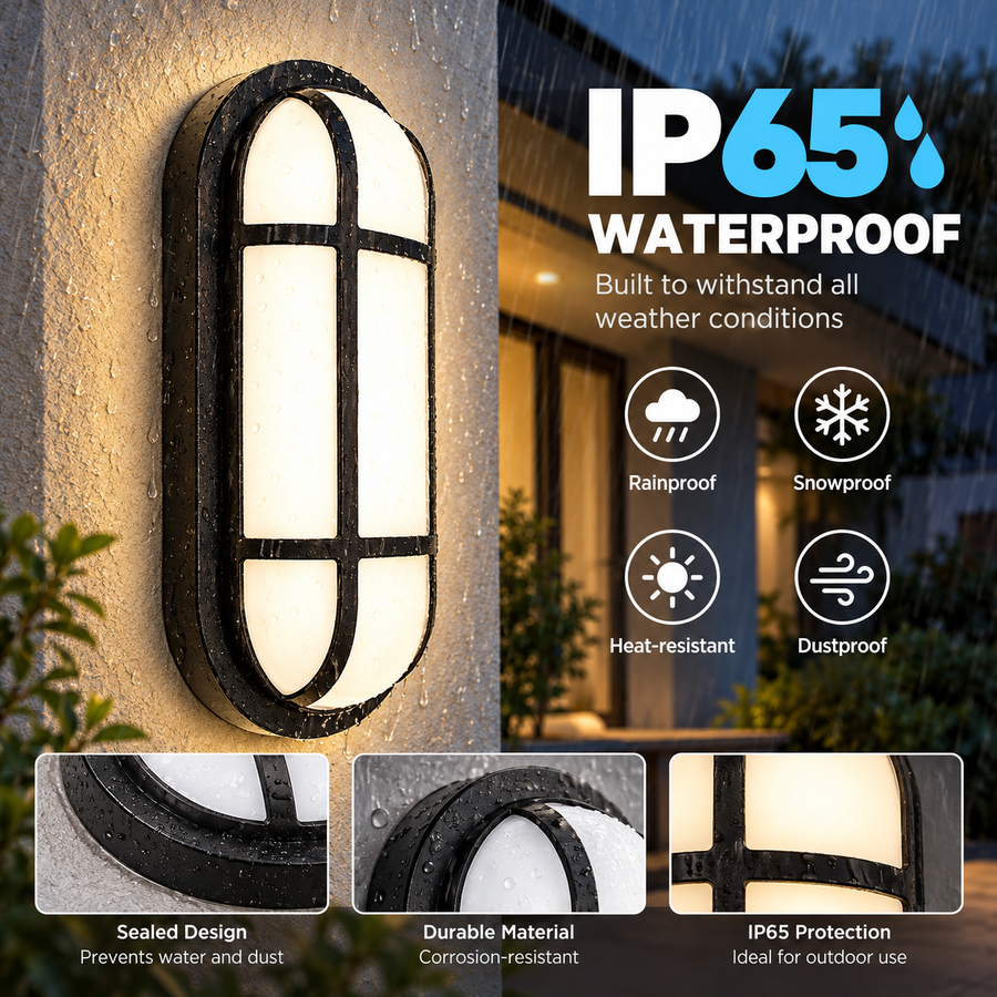 Aplica LED de Exterior AX321/162BK, IP65, Negru