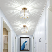 Lustra Georgiana LC111GD, 1xE27, Diametru 12 cm, Inaltime 17 cm, IP20, Auriu, Cristal, Fier, Becuri Neincluse