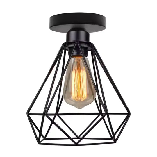 Lustra cu Abajur, GRACIE, Diamant, 1XE27, Negru Lustre Industrial Default Title Alessandro Design