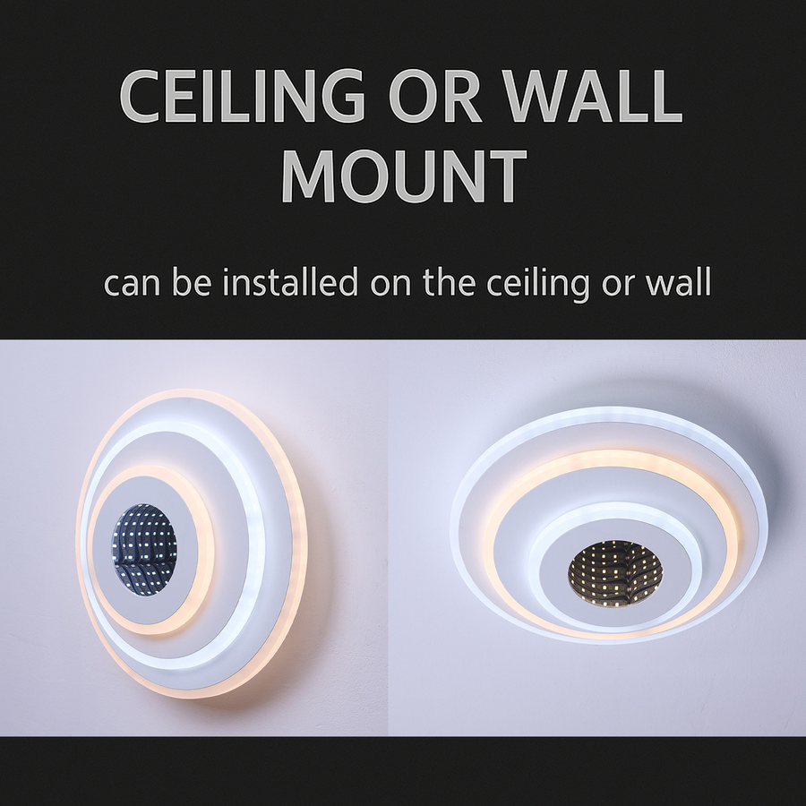 Lustra LED NEXA ROTUND 3D 38W,  lumina Rece/Calda/Neutra, Alb