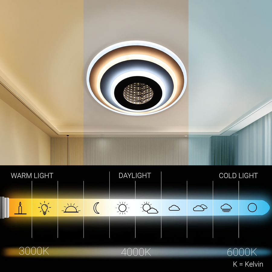 Lustra LED NEXA ROTUND 3D 38W,  lumina Rece/Calda/Neutra, Alb