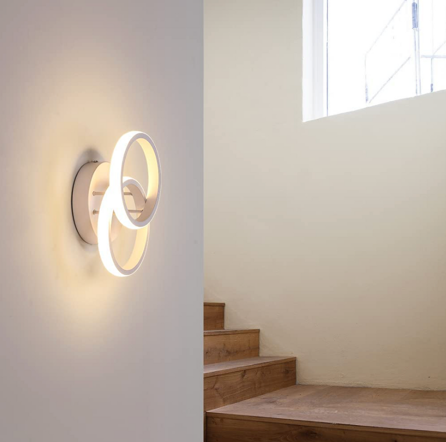 Lustra LED VERTEX CIRCULA 22W, 2 Cercuri, Rame Metalice, lumina Rece/Calda/Neutra, Alb