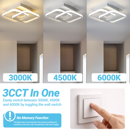 Lustra LED VERTEX Matrix, Romburi Suprapuse, Rame Metalice, 24W, 2 Romburi, Lumina Rece/Calda/Neutra 3000K/4000K/6000K, Alb