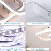 Lustra LED VERTEX Matrix, Romburi Suprapuse, Rame Metalice, 24W, 2 Romburi, Lumina Rece/Calda/Neutra 3000K/4000K/6000K, Alb