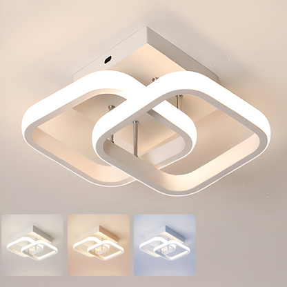 Lustra LED VERTEX Matrix, Romburi Suprapuse, Rame Metalice, 24W, 2 Romburi, Lumina Rece/Calda/Neutra 3000K/4000K/6000K, Alb