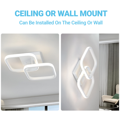 Lustra LED VERTEX Matrix, Romburi Suprapuse, Rame Metalice, 24W, 2 Romburi, Lumina Rece/Calda/Neutra 3000K/4000K/6000K, Alb