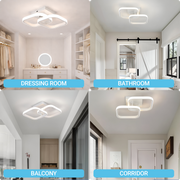 Lustra LED VERTEX Matrix, Romburi Suprapuse, Rame Metalice, 24W, 2 Romburi, Lumina Rece/Calda/Neutra 3000K/4000K/6000K, Alb