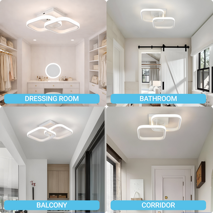 Lustra LED VERTEX Matrix, Romburi Suprapuse, Rame Metalice, 24W, 2 Romburi, Lumina Rece/Calda/Neutra 3000K/4000K/6000K, Alb