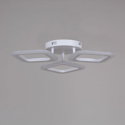 Lustra LED ERIKA 20W, 3 Patrate, lumina Neutra, Alb