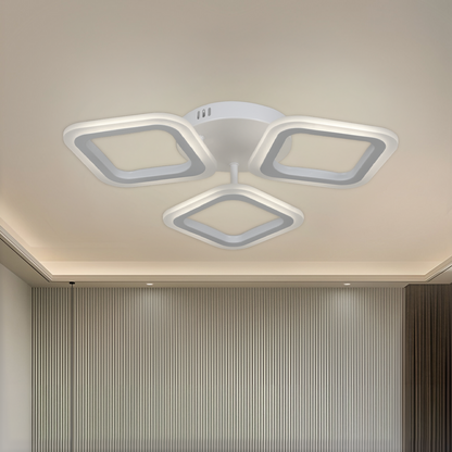 Lustra LED ERIKA 20W, 3 Patrate, lumina Neutra, Alb