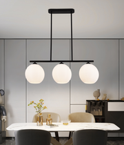 Lustra Suspendata LM520/3BK, 3XE27, 59x20x25, Negru, Alb, Fier, Plexiglas