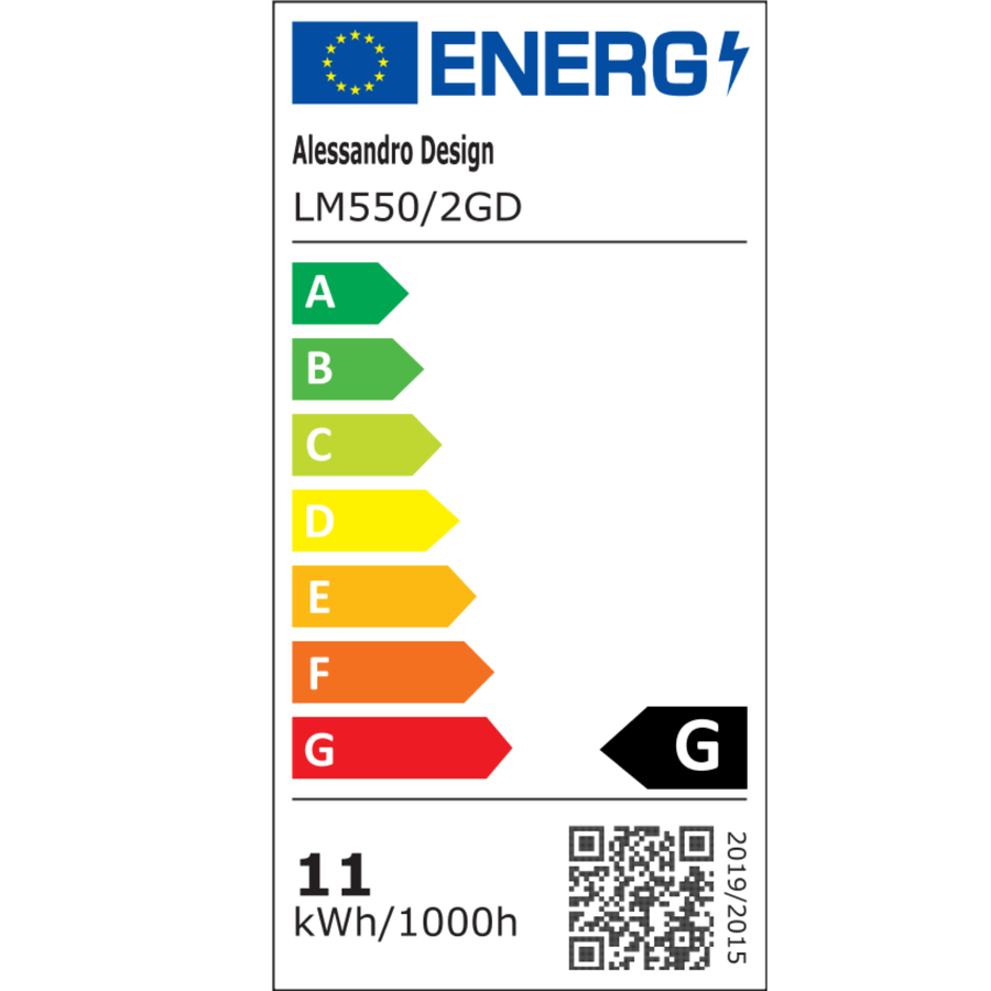Lustra LED Suspendata LM550/2GD, 11W, Lumina 3000/4000/6000K, Auriu, Inaltime Reglabila