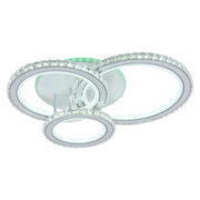 Lustra LED cu telecomanda si cristal NOVA ROTONDA RGB 75W, 3 Cercuri, lumina Rece/Calda/Neutra, Dimabila, Alb