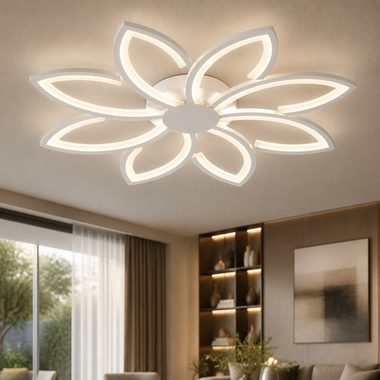 Lustra LED cu telecomanda BLUM, 108W, lumina Rece/Calda/Neutra, Dimabila, Alb, Metal si Acril