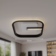 Lustra LED VICTORIA 19W, Patrata, lumina Rece/Calda/Neutra, Negru, Alb