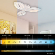 Lustra LED cu telecomanda ORCHID 39W, 3 Petale, lumina Rece/Calda/Neutra, Dimabila, Alb