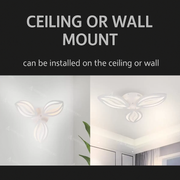 Lustra LED cu telecomanda ORCHID 39W, 3 Petale, lumina Rece/Calda/Neutra, Dimabila, Alb