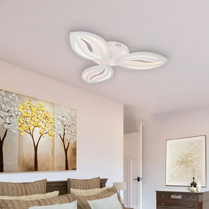Lustra LED cu telecomanda ORCHID 39W, 3 Petale, lumina Rece/Calda/Neutra, Dimabila, Alb