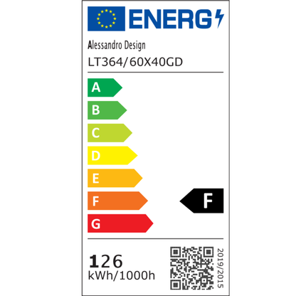 Lustra LED suspendata cu telecomanda NIVALIS 126W, Cercuri 40x60cm, lumina Rece/Calda/Neutra, Dimabila,Inaltime Reglabila, Auriu