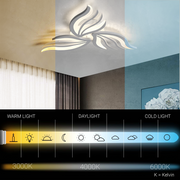 Lustra LED cu telecomanda SAKURA 37W, 3 Petale, lumina Rece/Calda/Neutra, Dimabila, Alb