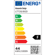 Lustra LED cu Telecomnda MARIA, 8 Elemente, 44W, Lumina Calda/Rece/Neutra, Dimabila, Auriu