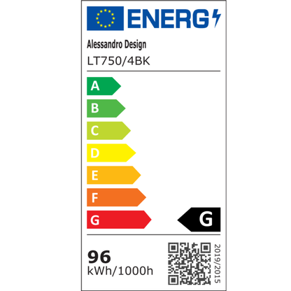 Lustra LED cu telecomanda 96W, 4 Elemente, lumina Rece/Calda/Neutra, Dimabila, Negru