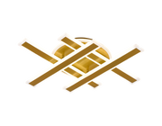 Lustra LED cu Telecomanda LT755/4GD, 79W, 46x5.5x7.5, IP20, Lumina Rece/Calda/Neutra, Dimabila, Auriu, Fier, Plexiglas