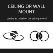 Lustra LED cu telecomanda BETTY 28W, 2 Cercuri, lumina Rece/Calda/Neutra, Dimabila, Negru