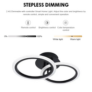 Lustra LED cu telecomanda BETTY 28W, 2 Cercuri, lumina Rece/Calda/Neutra, Dimabila, Negru