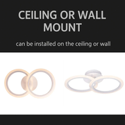 Lustra LED cu telecomanda BETTY 28W, 2 Cercuri, lumina Rece/Calda/Neutra, Dimabila, Alb