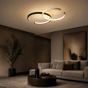 Lustra LED cu telecomanda VECTOR SEMIARC 40W, 2 Elemente, lumina Rece/Calda/Neutra, Dimabila, Negru Alb