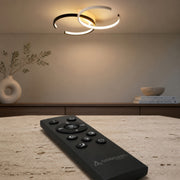 Lustra LED cu telecomanda VECTOR SEMIARC 40W, 2 Elemente, lumina Rece/Calda/Neutra, Dimabila, Negru Alb