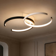 Lustra LED cu telecomanda VECTOR SEMIARC 40W, 2 Elemente, lumina Rece/Calda/Neutra, Dimabila, Negru Alb