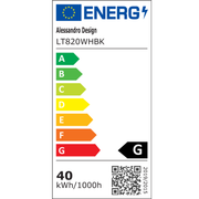 Lustra LED cu telecomanda VECTOR SEMIARC 40W, 2 Elemente, lumina Rece/Calda/Neutra, Dimabila, Negru Alb