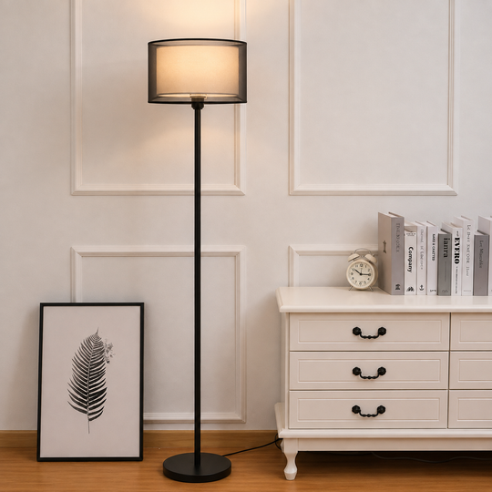 Lampadar NERIO, 1 x E27, Metal, Negru