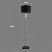 Lampadar PAVLODAR, 1 x E27, Metal si Cristal, Negru
