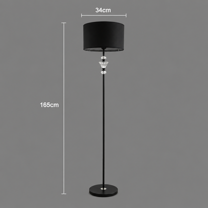 Lampadar PAVLODAR, 1 x E27, Metal si Cristal, Negru