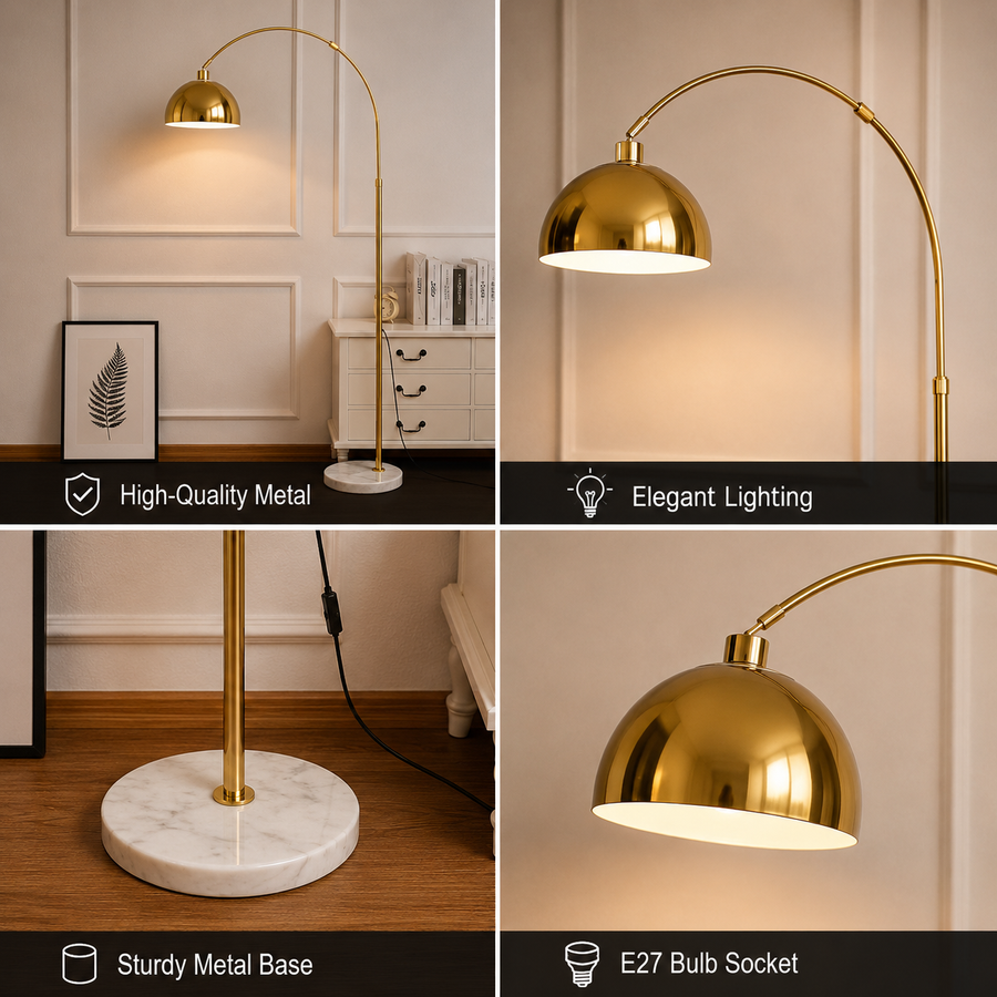 Lampadar TURKISTAN, 1 x E27, Metal, Auriu